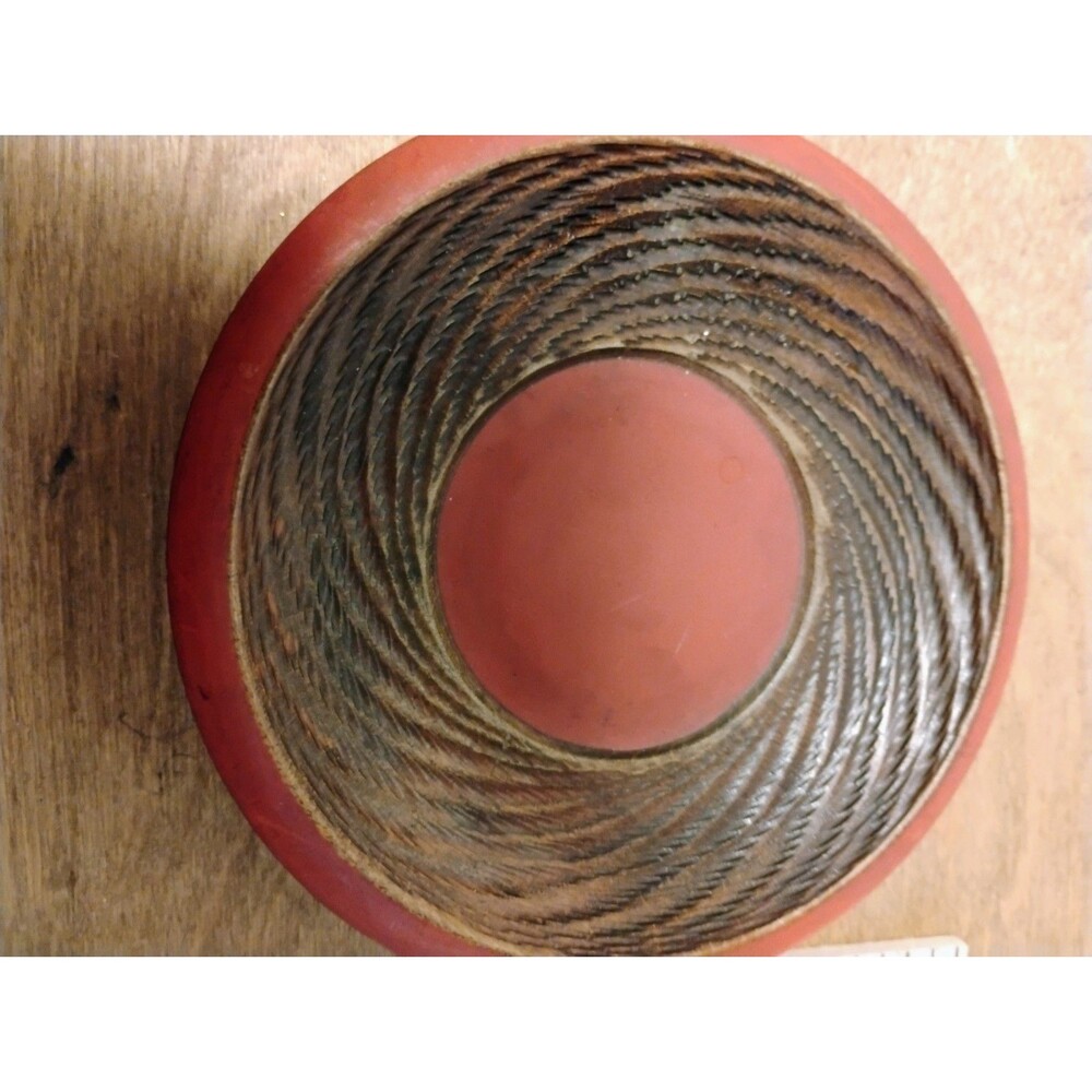 Vintage Japanese Lacquerware Wooden Chataku Tea Saucer 5" Carved Spiral Coaster